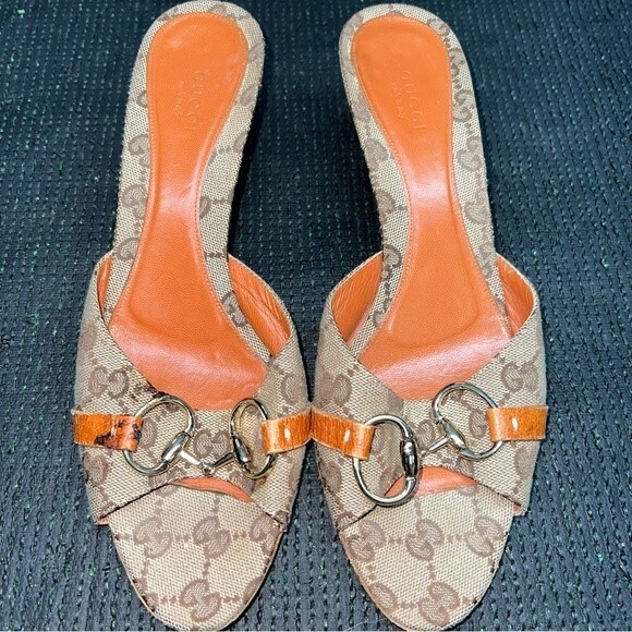 Gucci Open Toe Heels Size 8.5 - Picture 1 of 12